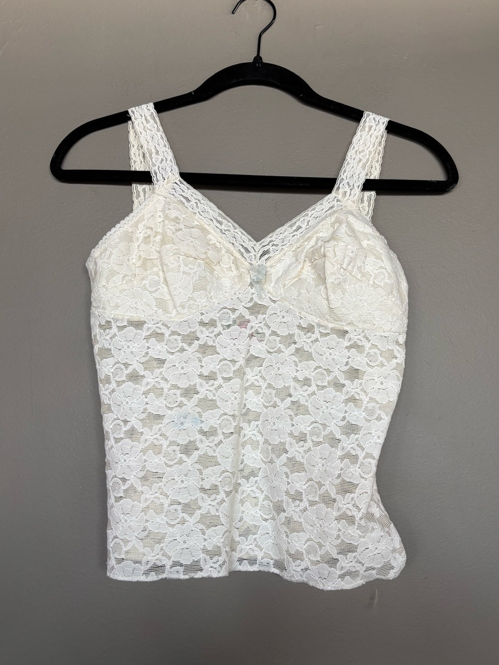 Levoy Lace Camisole Tank Top in White